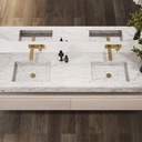 Andromeda Slim Marble Double Wall-Hung Washbasin Carrara Top