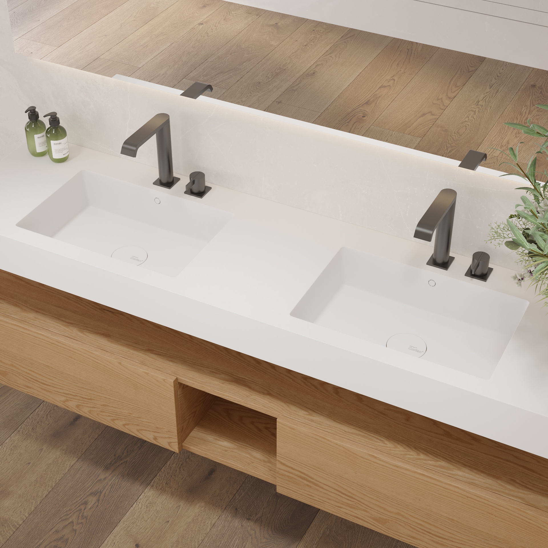 Muebles de baño Taiti 120 cm blanco o negro doble fregadero de
