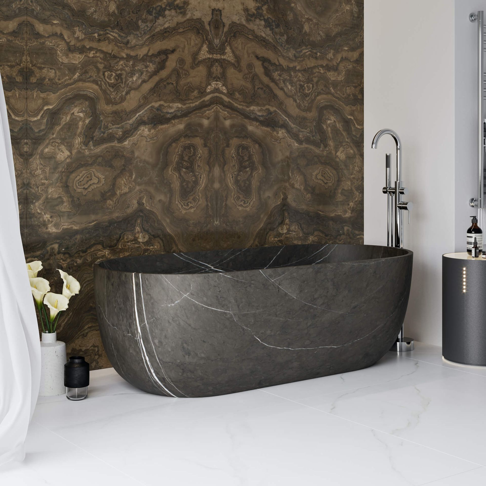 Zurich Grey Ara Marble Bathtub