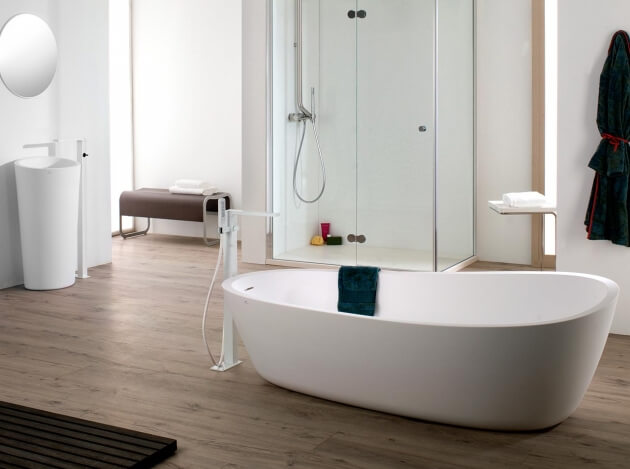 almond freestanding bathtub