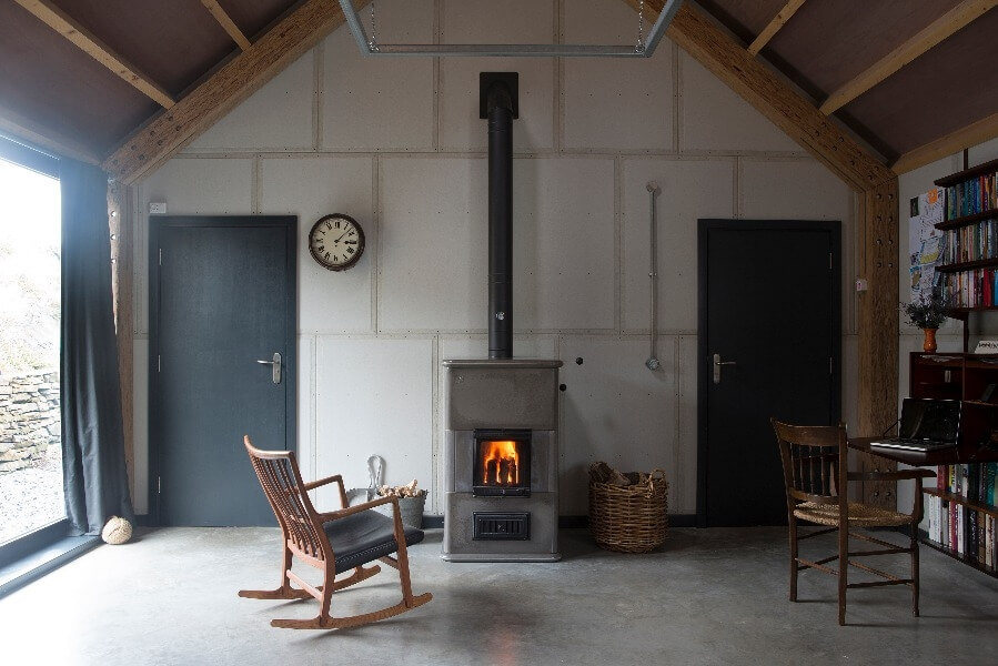 The new barn at the architect's own farmstead