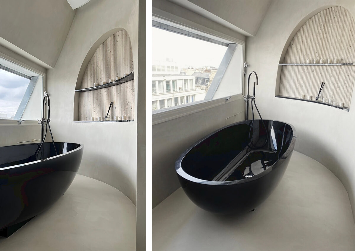 Client Project Elevated Elegance Ovala Smoky Bathtub Side by Side