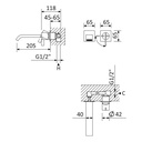 Wall-Mounted Washbasin Tap - 1682301 Bruma