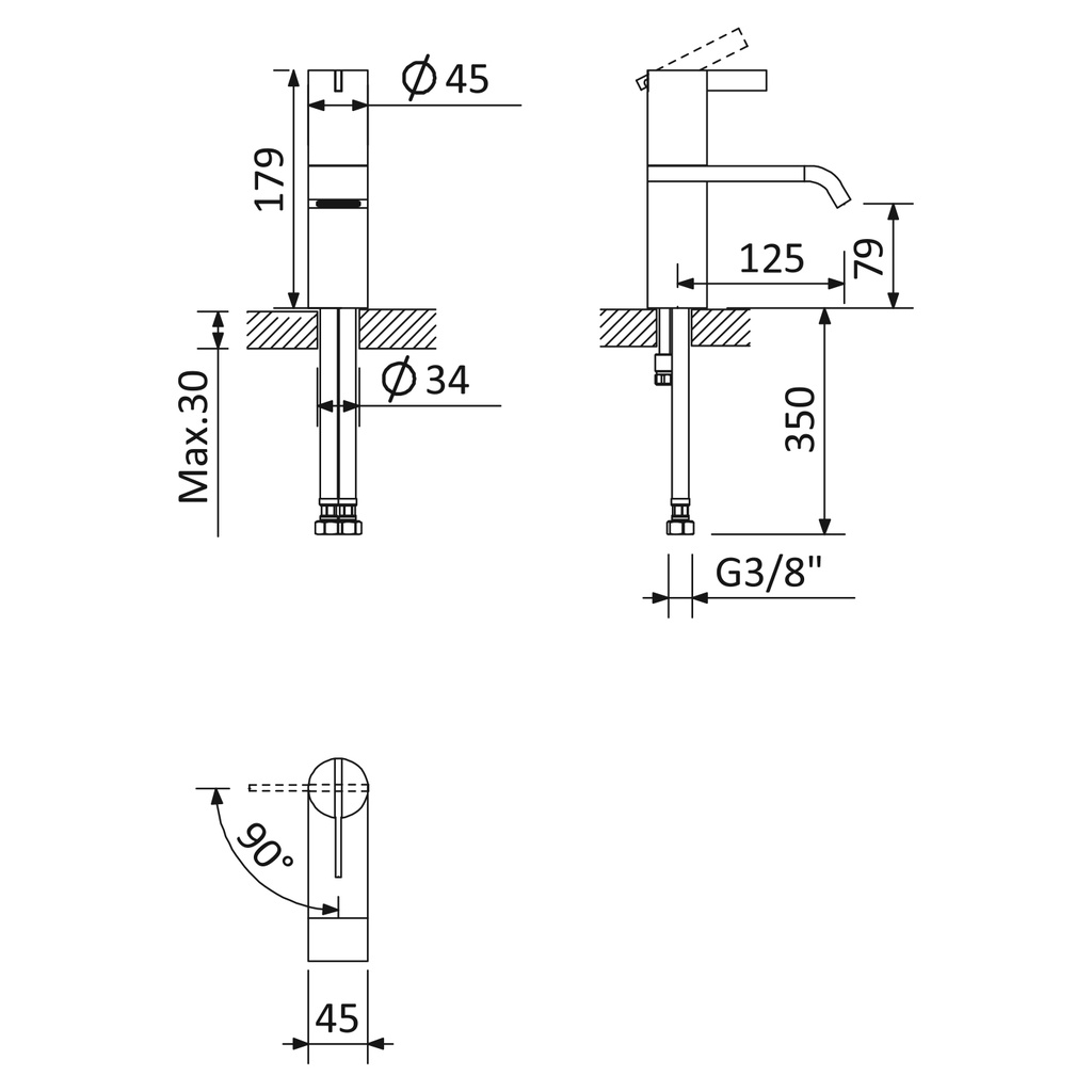 Deck-Mounted Bidet Tap - 1680201 Bruma