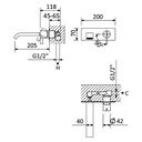 Wall-Mounted Washbasin Tap - 1682201 Bruma