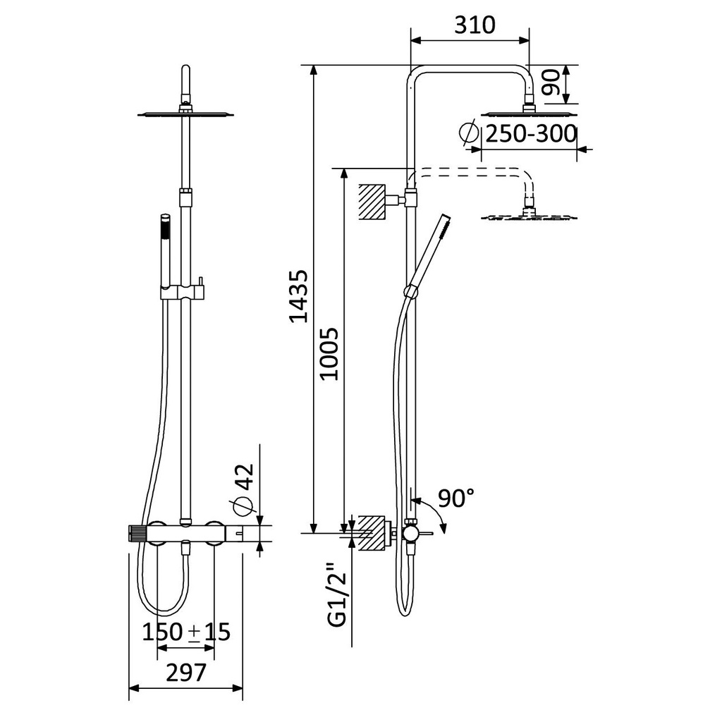 Wall-Mounted Shower Tap - 1686521 Bruma