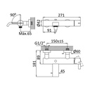 Wall-Mounted Single Lever Bathtub Tap - 1680301 Bruma