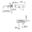 Wall-Mounted Single Lever Washbasin Tap - 1678302 Bruma