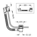 Bath Drain and Square Cascade Filling Valve with Overflow Drain - 13453440 Tres td
