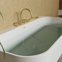 Hydra Corian Design Freestanding Bathtub 170 white Side