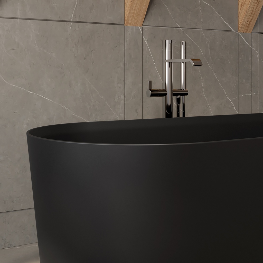 Lyra Corian Design Freestanding Bathtub 160 black Overview