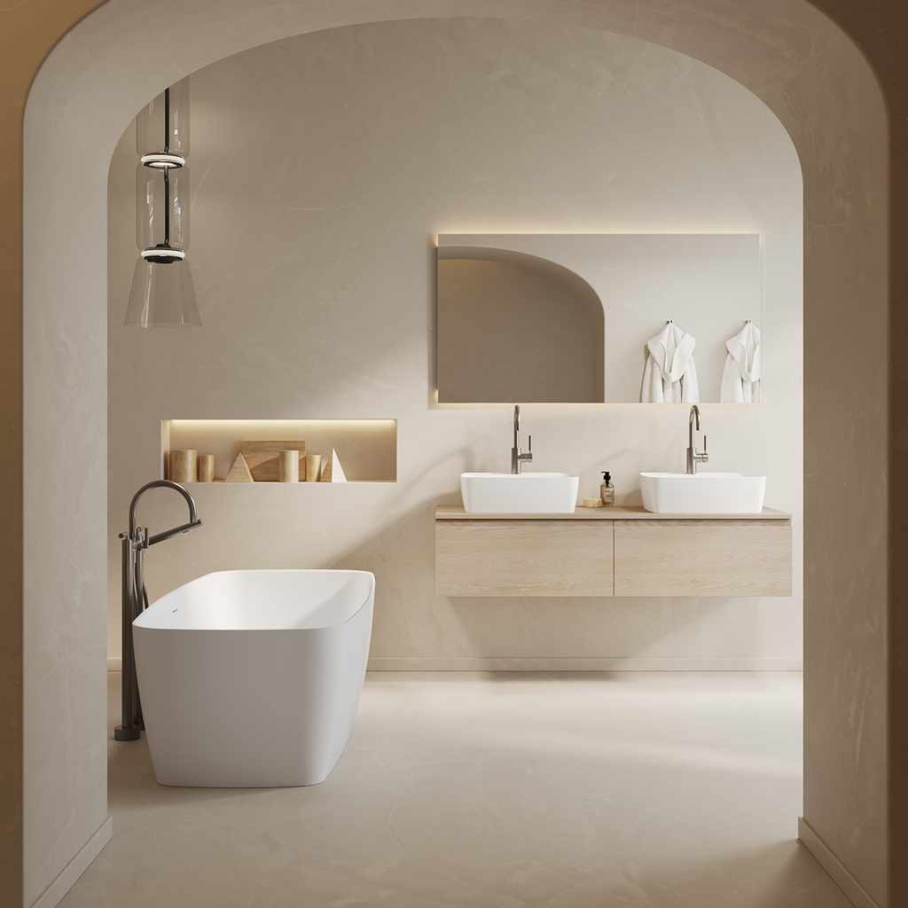 Ursa Corian Design Freestanding Bathtub 155 white Overview