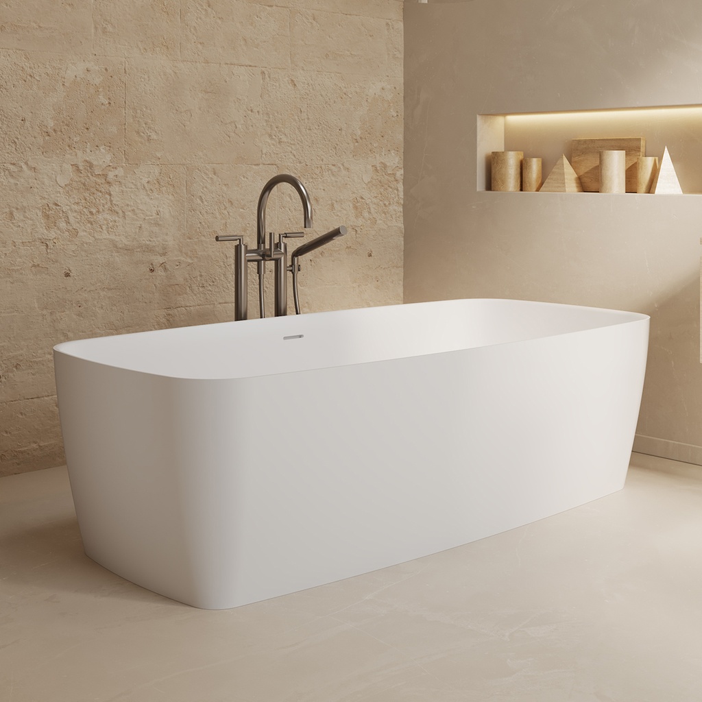 Ursa Corian Design Freestanding Bathtub 170 white Side