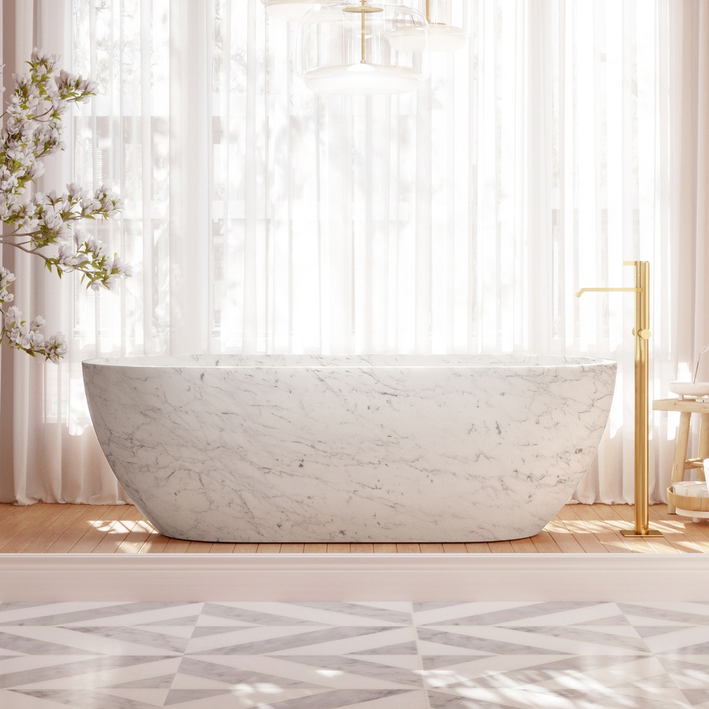 Zurich Freestanding Marble Bathtub Bianco Carrara 170 carrara Front