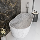 Zurich Freestanding Marble Bathtub Bianco Carrara 170 carrara Side
