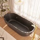 Zurich Freestanding Marble Bathtub Nero Marquina 170 marquina Side