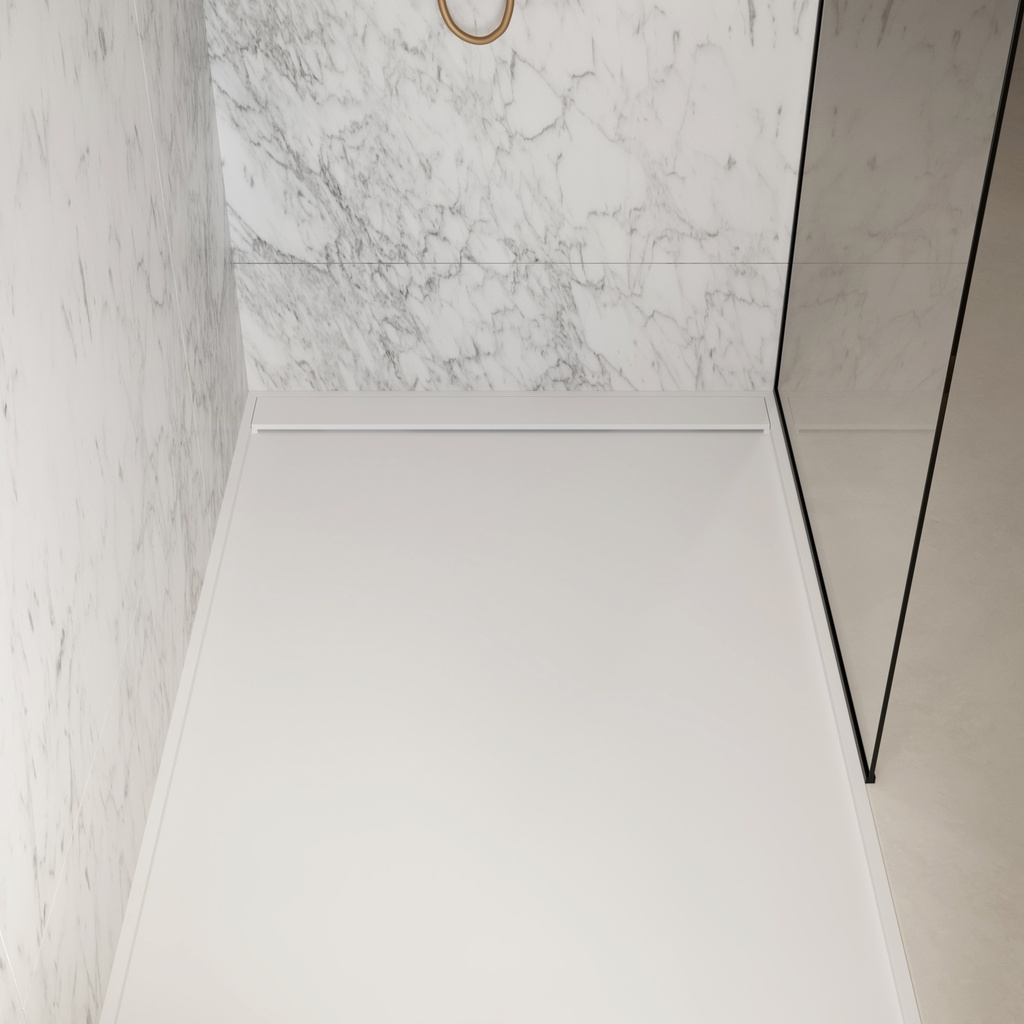 Sagitta Corian Made to measure Shower Tray mtm White Top