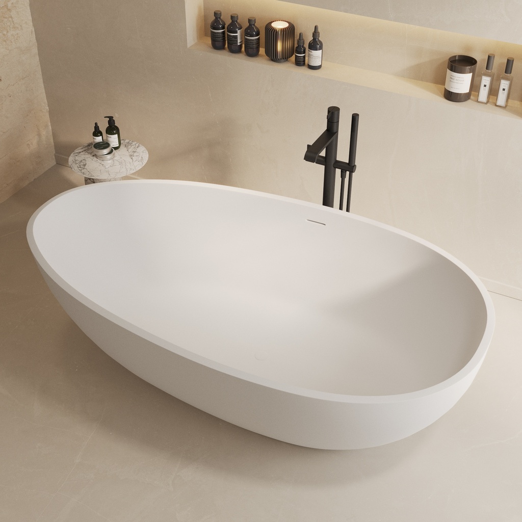 Toulouse Large Freestanding Bathtub White Side