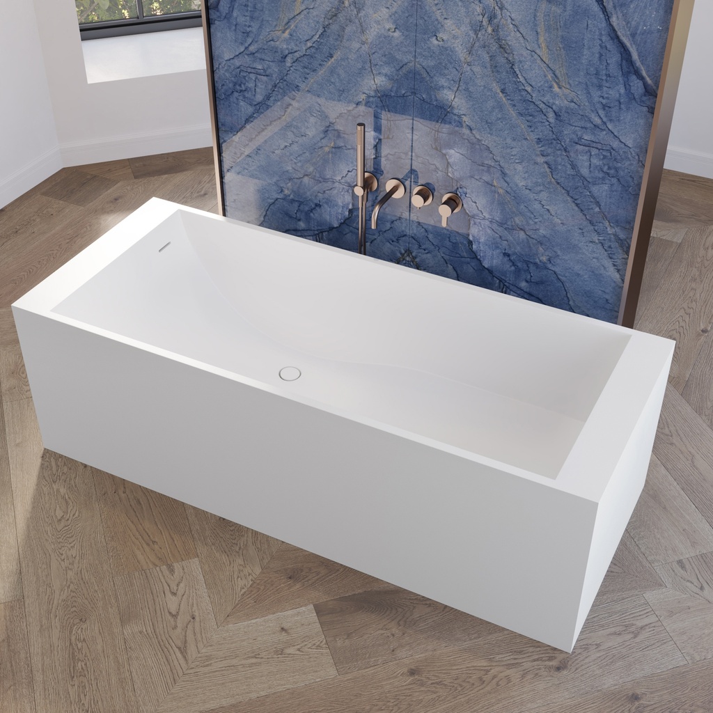 Biham Freestanding Bathtub with Shelves Side