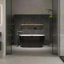 Wezen Mini Freestanding Bathtub Black White Gloss Front