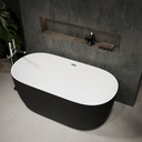 Wezen Freestanding Bathtub 150 Black White Matt Side