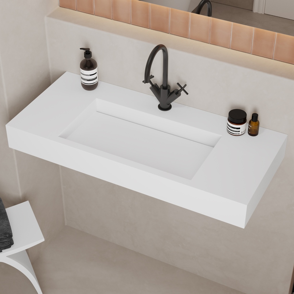 Poppy Wall-Mounted Washbasin 90 Side