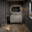 Gaia Corian® Vanity Unit with Corian® Basin | 2 Stacked Drawers · Ash Aggregate Overview