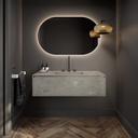 Gaia Corian® Edge Vanity Unit with Corian® Basin | 1 Drawer · Ash Aggregate Standard Front View