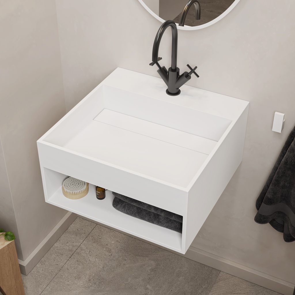 Zodiac Corian® Wall Hung Washbasin 50 Side