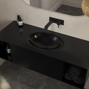 Delta Corian Single Vanity Top Deep Nocturne Side View