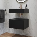 Gaia Corian® Edge Bathroom Cabinet | 1 Drawer · Mini Deep Nocturne Push Side View