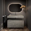 Gaia Corian® Bathroom Cabinet | 2 Stacked Drawers · Ash Aggregate Front View