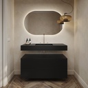 Gaia Corian® Bathroom Cabinet | 2 Stacked Drawers · Deep Nocturne Front View