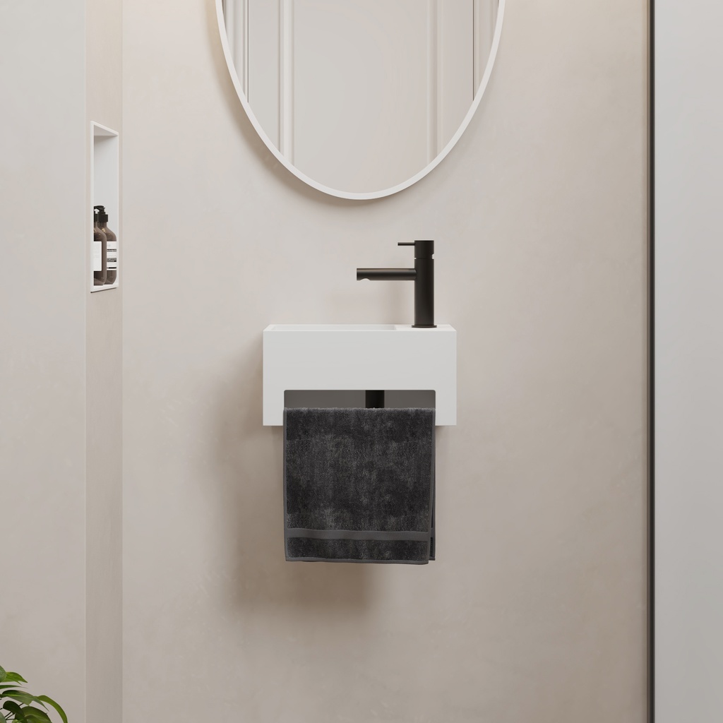 City Mini Corian® Wall Hung Washbasin Front