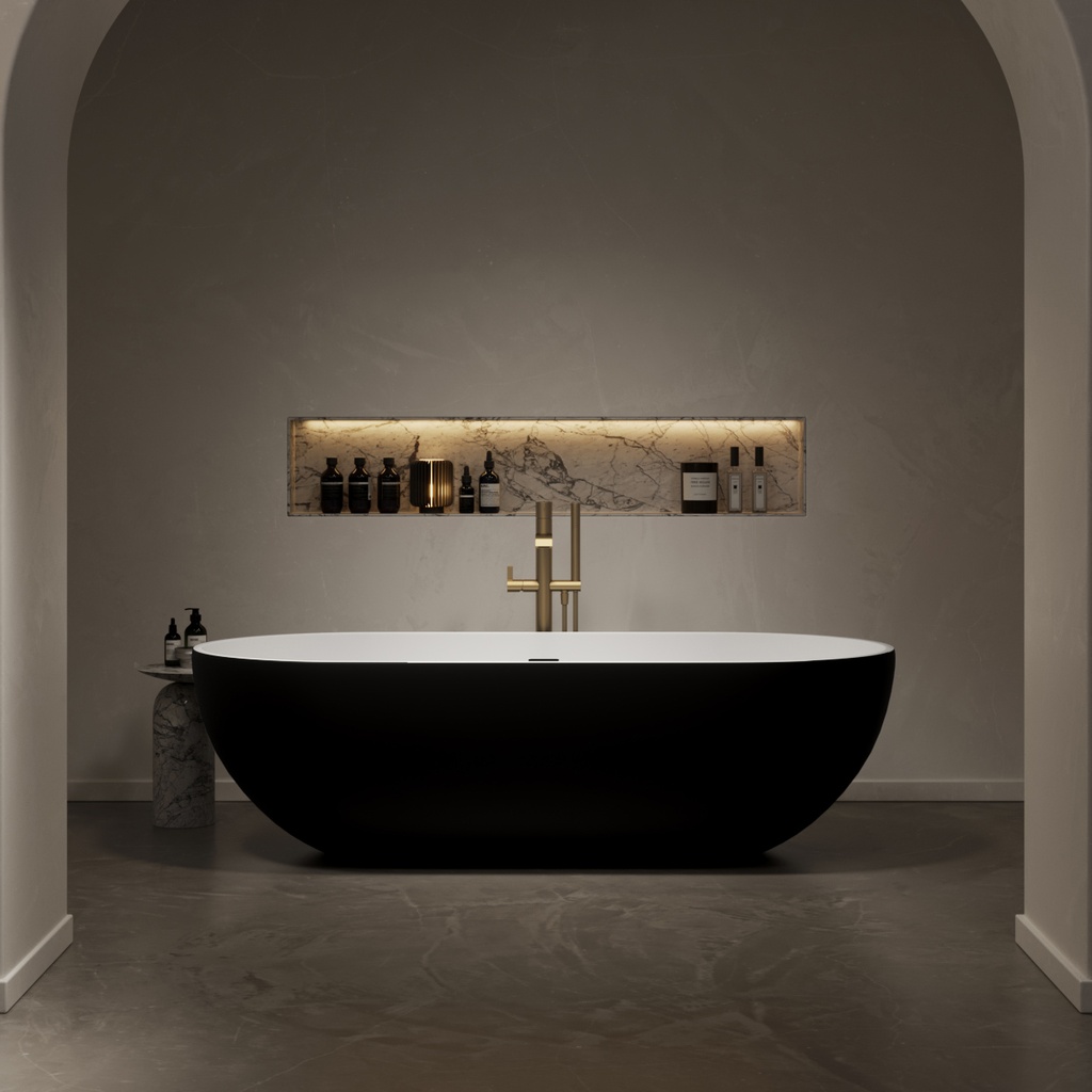 Nimes Freestanding Bathtub Black & White 178 Front