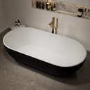 Nimes Freestanding Bathtub Black & White 178 Side