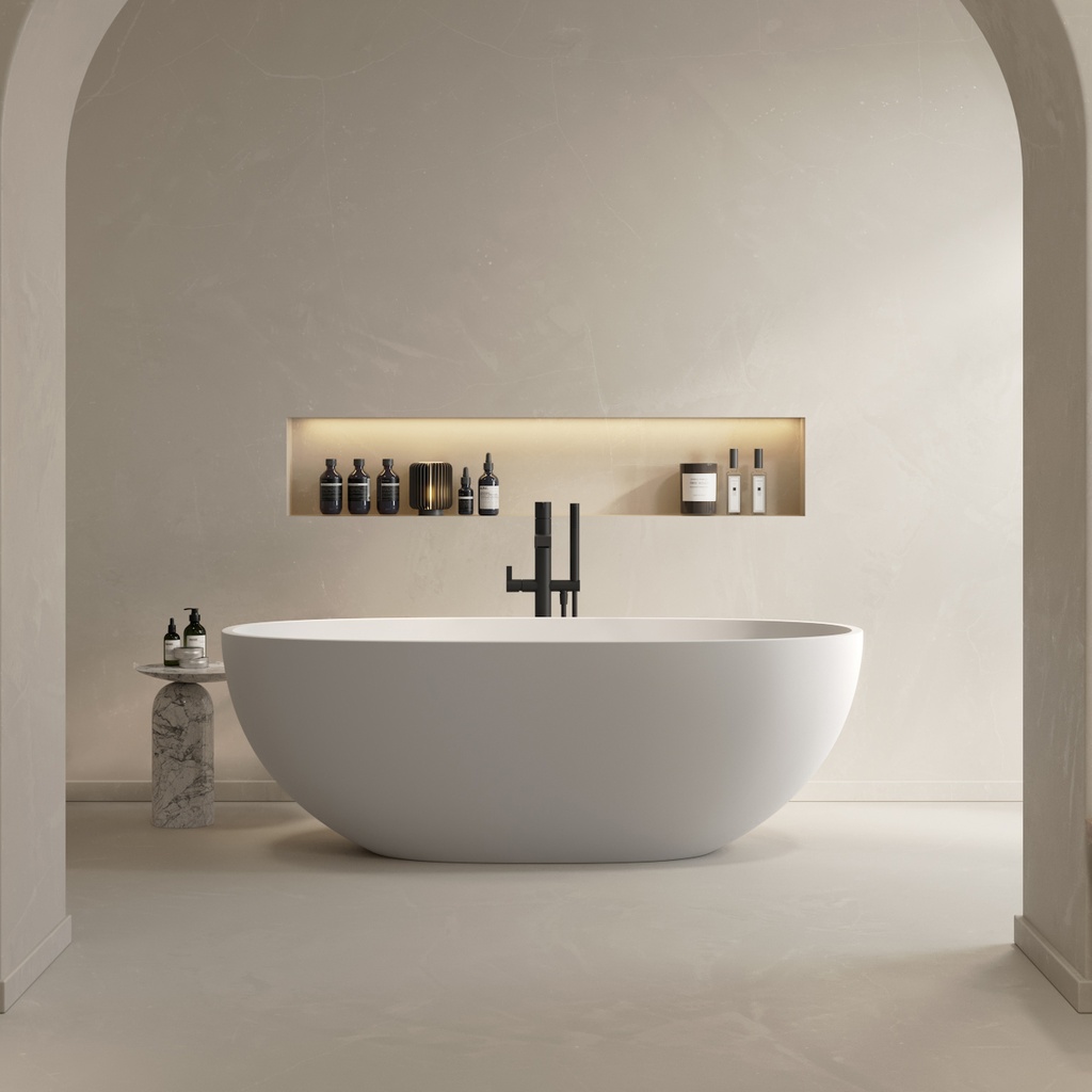 Nimes Freestanding Bathtub Glacier White 165 Front