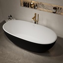 Nimes Freestanding Bathtub Black & White 165 Side