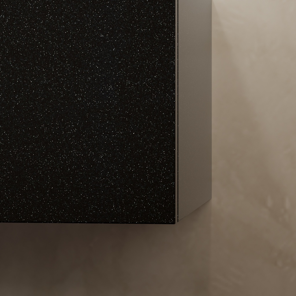 Gaia Corian® Bathroom Cabinet | 1 Drawer ·  Cabinet Detail Deep Black Quartz
