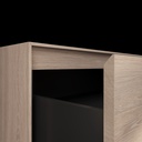 Gaia Wood Edge Vanity Unit with Corian® Basin | 3 Aligned Drawers · Luxe Size Handle Detail Light 45