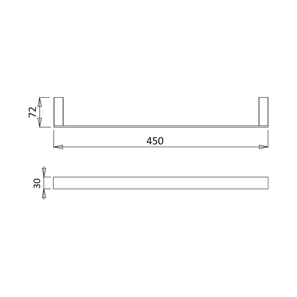 Single Towel Rail 1760004 Bruma TD