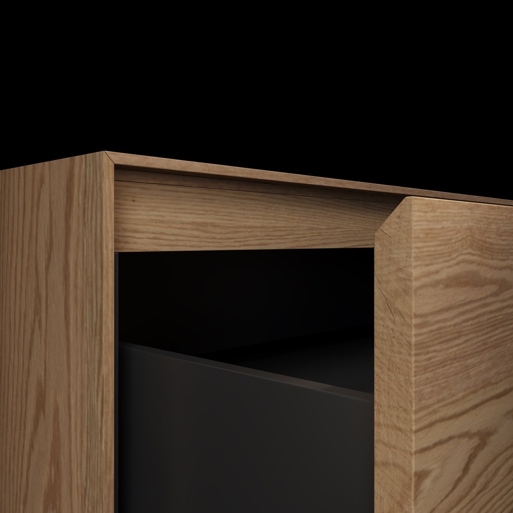 Gaia Wood Bathroom Cabinet | 2 Aligned Drawers |  Handle Detail Pure 45