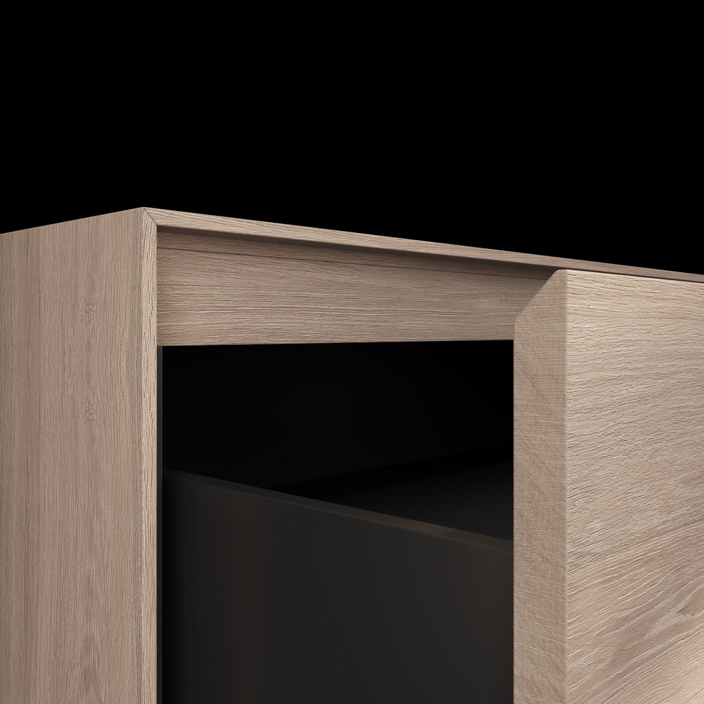 Gaia Wood Bathroom Cabinet | 2 Stacked Drawers |  Handle Detail Light 45