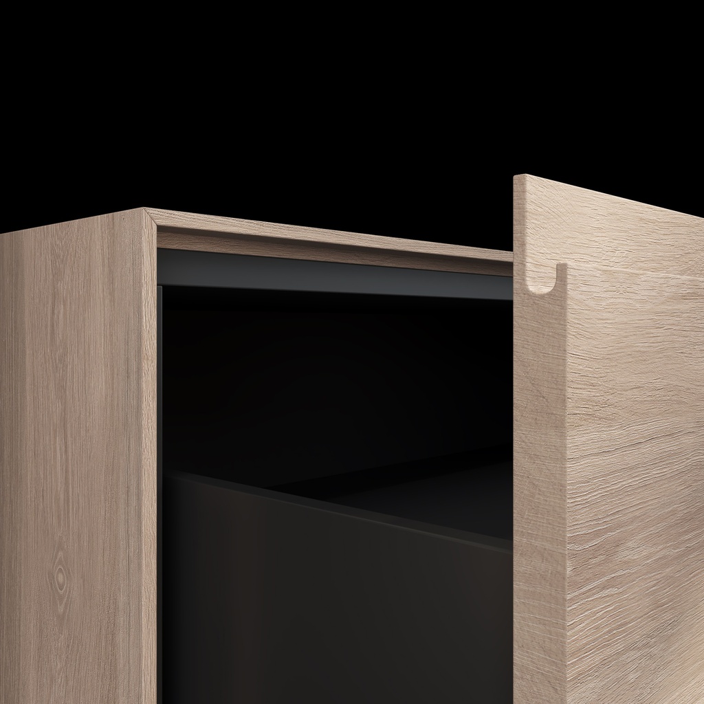 Gaia Wood Bathroom Cabinet | 2 Stacked Drawers |  Handle Detail Light Standard