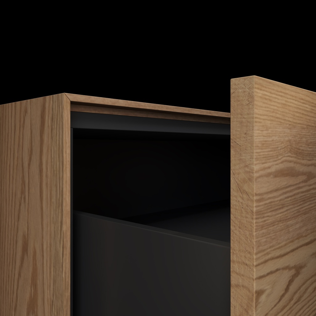 Gaia Wood Bathroom Cabinet | 2 Stacked Drawers |  Handle Detail Pure Push