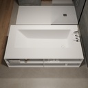Aquila Bespoke Freestanding Bath in Corian® with Built-in Shelving Top