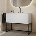 Gaia Classic Freestanding Vanity Unit with Corian® Basin | 1 Drawer White Std Drawer Side View