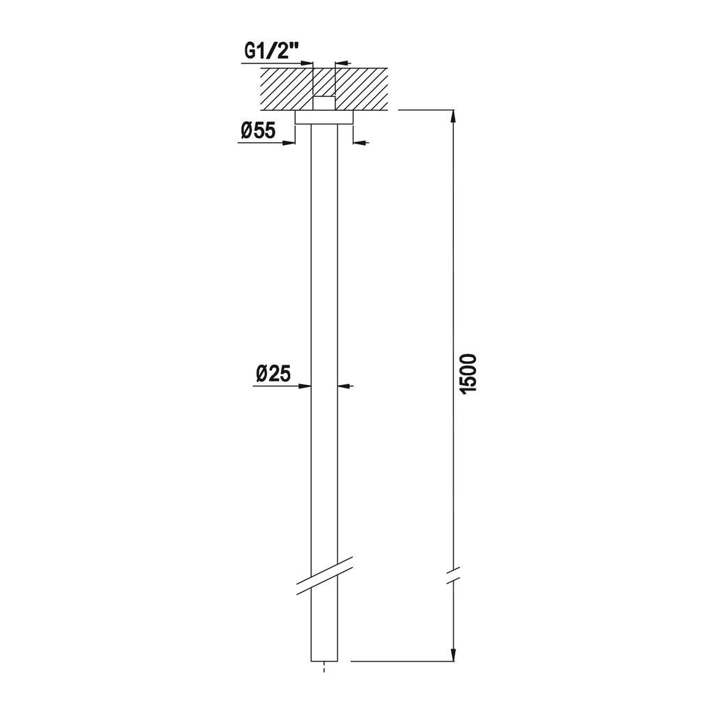 Ceiling Mounted Shower Arm - 1257001 Bruma TD