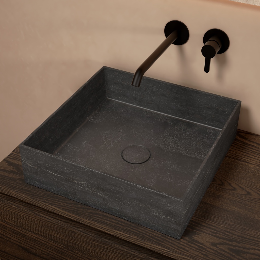 Penny Marble Countertop Washbasin Pietra Grey Side