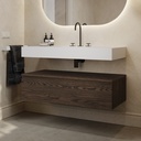 Gaia Wood Bathroom Cabinet 1 Drawer Dark Std handle Side View